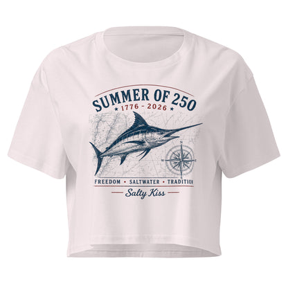 Women’s crop top freedom 250 by Salty Kiss coastal apparel