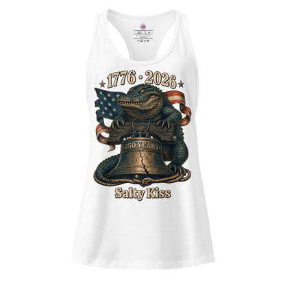 250 Years of Freedom Women's Racerback Tank - Liberty Bell Gator by Salty Kiss coastal apparel