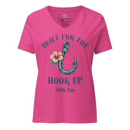 Women’s V-neck Tee - Built for the Hook Up by Salty Kiss coastal apparel